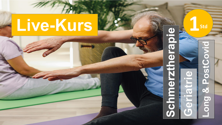 Sie sehen einen Senior in Sportkelidung aus dem gestreckten sitz vom Boden aufstehen als Assoziation zum Webseminar zu Yoga für Senioren für Ergotherapie + Physiotherapie in der Rehabilitation, Geriatrie in Senioreneinrichtungen + Klinik + Praxis