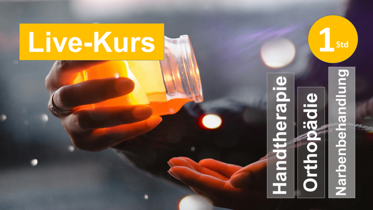 Sie sehen ein Paar Hände, die Honig aus einem Glas in die Hand geben, als Assoziation zum Webseminar über Narben für Ergotherapie + Physiotherapie in der Rehabilitation von Onkologie, Narbentherapie und Schmerzreha in Klinik + Praxis